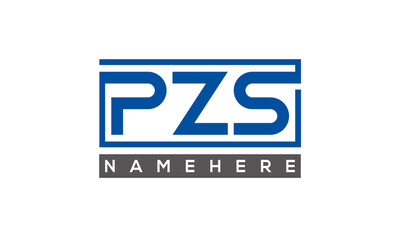 PZS Letters Logo With Rectangle Logo Vector