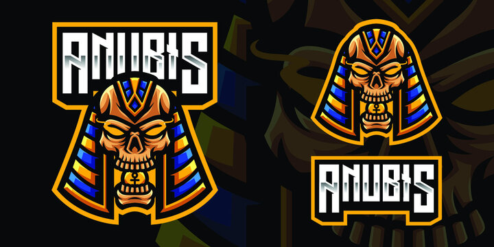 Anubis Skull Mascot Gaming Logo Template