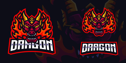 Flame Dragon Gaming Mascot Logo