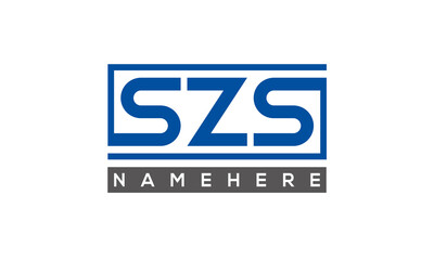 SZS Letters Logo With Rectangle Logo Vector