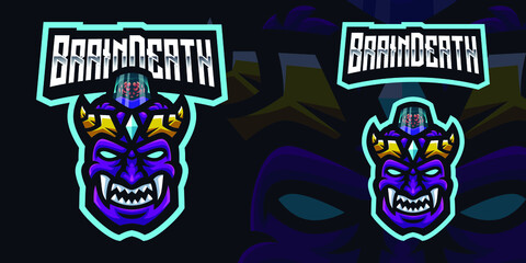 Oni Brain Death Mascot Gaming Logo Template