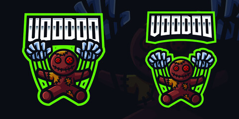  Voodoo Doll Mascot Gaming Logo Template