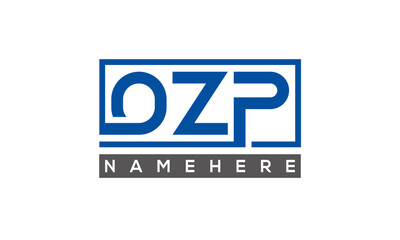 OZP Letters Logo With Rectangle Logo Vector