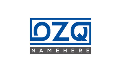 OZQ Letters Logo With Rectangle Logo Vector