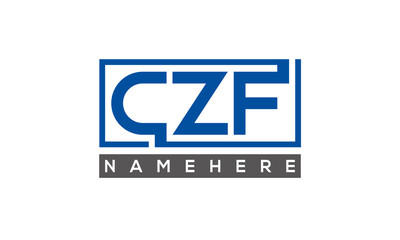 CZF Letters Logo With Rectangle Logo Vector