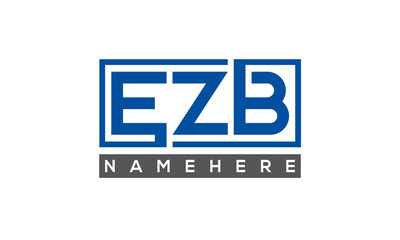 EZB Letters Logo With Rectangle Logo Vector