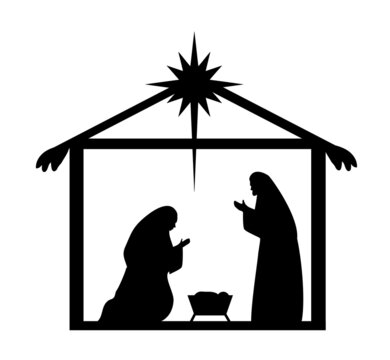 recommend clip art: Vector Nativity Scene