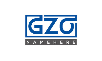 GZO Letters Logo With Rectangle Logo Vector