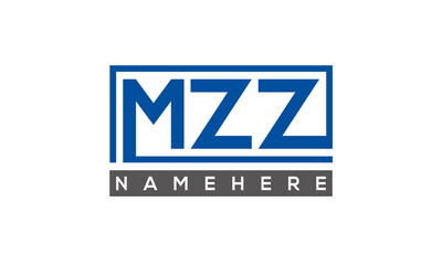 MZZ Letters Logo With Rectangle Logo Vector