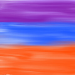 Paint 3 color violet blue and orange abstract art . watercolor abstract paint on white background.