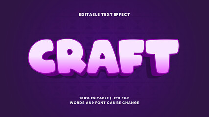Craft editable text effect in simple and cartoon text style