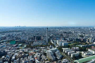 Fototapeta na wymiar 都市の風景　高層ビルからの都市景観