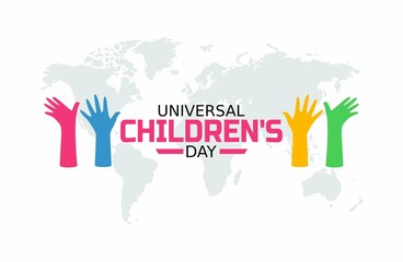 vector graphic of universal children's day good for universal children's day celebration. flat design. flyer design.flat illustration. - obrazy, fototapety, plakaty
