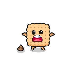 cracker earth surprised to meet poop