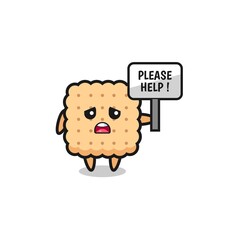 cute cracker hold the please help banner