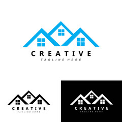 Urban building construction logo icon symbol, house, apartment, city view
