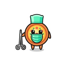 Fototapeta premium surgeon pizza mascot character