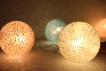 lighting balls, Christmas, Holiday, . Garland of colorful balls