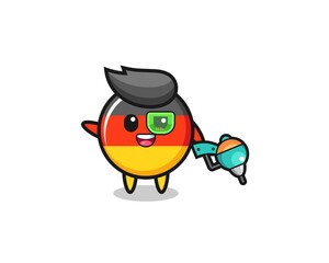 germany flag cartoon as future warrior mascot