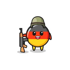 Obraz premium cute germany flag mascot as a soldier