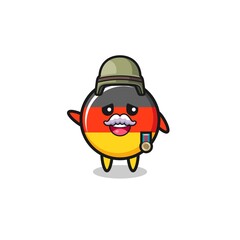 cute germany flag as veteran cartoon