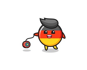 cartoon of cute germany flag playing a yoyo