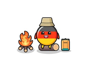 camping illustration of the germany flag cartoon