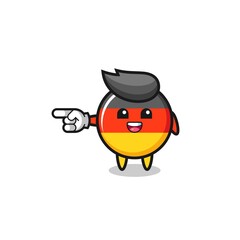 germany flag cartoon with pointing left gesture