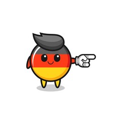 germany flag mascot with pointing right gesture