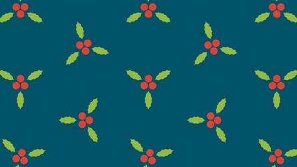 ひいらぎのパターン　グリーン