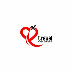vector illustration of travel icon, love and plane vector