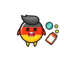 illustration of overdose germany flag character