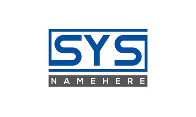 SYS Letters Logo With Rectangle Logo Vector