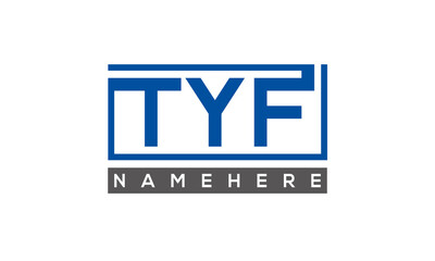 TYF Letters Logo With Rectangle Logo Vector