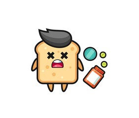 illustration of overdose bread character