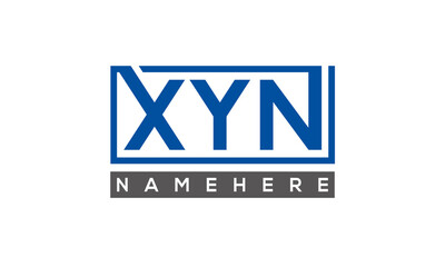 XYN Letters Logo With Rectangle Logo Vector