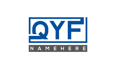 QYF Letters Logo With Rectangle Logo Vector