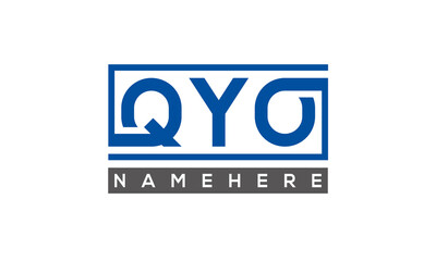 QYO Letters Logo With Rectangle Logo Vector