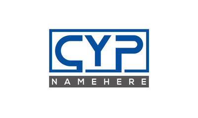 CYP Letters Logo With Rectangle Logo Vector