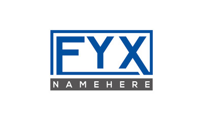 FYX Letters Logo With Rectangle Logo Vector