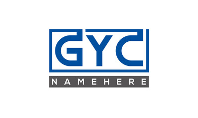 GYC Letters Logo With Rectangle Logo Vector