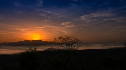 sunset in the mountains
