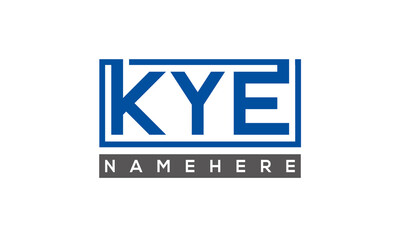 KYE Letters Logo With Rectangle Logo Vector