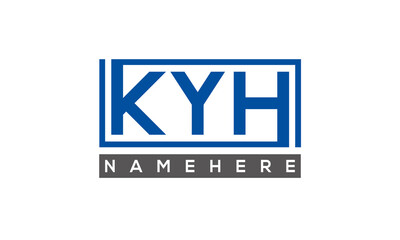 KYH Letters Logo With Rectangle Logo Vector