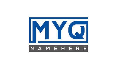 MYQ Letters Logo With Rectangle Logo Vector