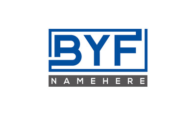 BYF Letters Logo With Rectangle Logo Vector