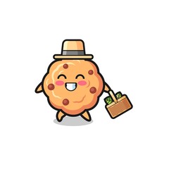 chocolate chip cookie herbalist character searching a herbal