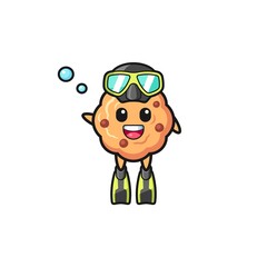 the chocolate chip cookie diver cartoon character