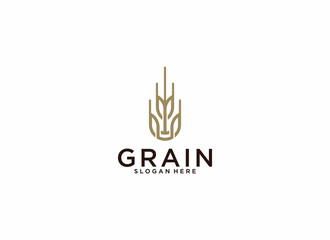 Wheat rice agriculture logo Inspiration template vector in white backgroun