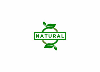 nature logo with leaf illustration that reflects nature
